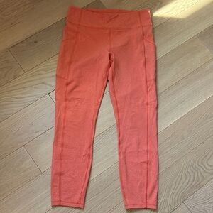 Lululemon Speed Up Crop 23” Size 8 Coral Luxtreme Side Pockets
